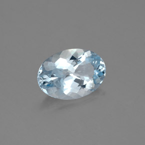 Água-marinha azul natural 1,16ct, corte oval, VS