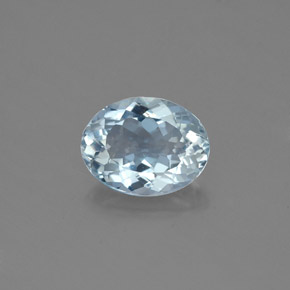 Água-marinha azul natural 1,18ct, corte oval, VS