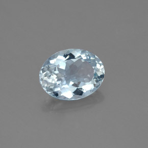 Água-marinha azul natural 1,18ct, corte oval, VS