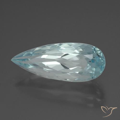 Água-marinha Cerceta Natural 7.27ct, Formato de pêra, VVS