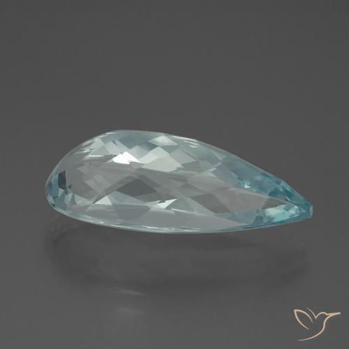 Água-marinha Cerceta Natural 7.27ct, Formato de pêra, VVS