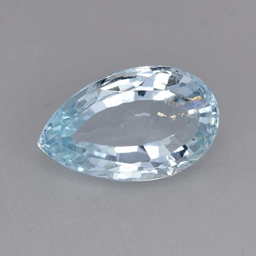 Água-marinha azul natural 3,62ct, formato de pêra, SI