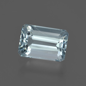 Água-marinha azul natural 1,92ct, corte esmeralda, VS