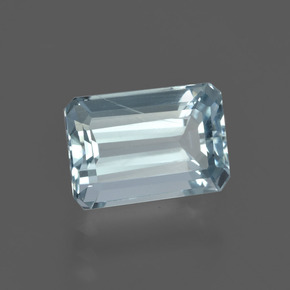 Água-marinha azul natural 1,92ct, corte esmeralda, VS