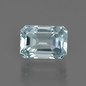 Água-marinha azul natural 2,07ct, corte esmeralda, VS