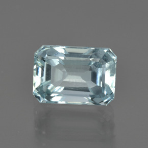 Água-marinha azul natural 2,07ct, corte esmeralda, VS