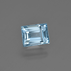 Água-marinha azul natural 1,34ct, baguete, VVS