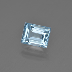 Água-marinha azul natural 1,34ct, baguete, VVS