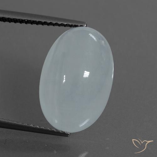 9.28ct Natural Branco azulado Água-marinha, oval, Translúcido