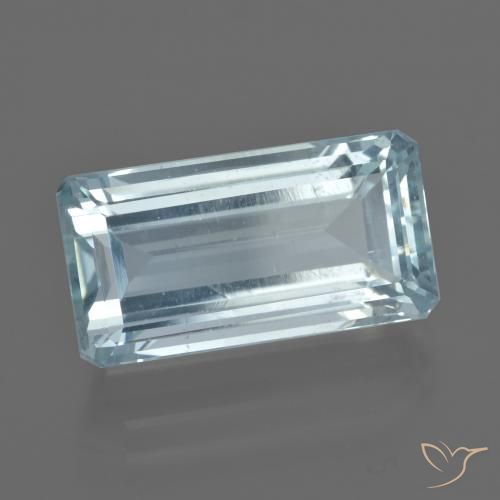 Água-marinha Azul claro Natural 7.65ct, Corte Octógono / Esmeralda, VS