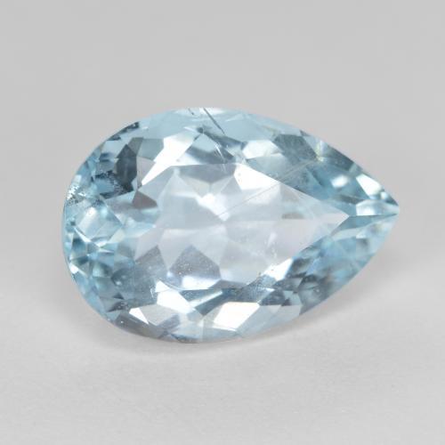 Água-marinha azul natural 4,84ct, formato de pêra, VS-SI
