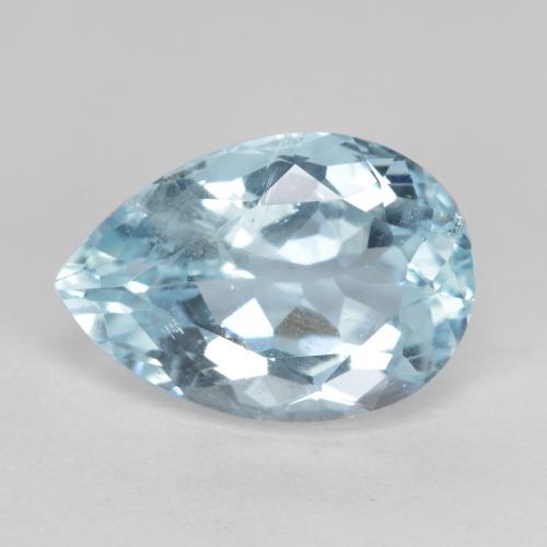 Água-marinha azul natural 4,84ct, formato de pêra, VS-SI