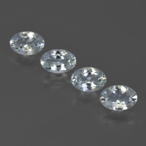Pedras preciosas de água-marinha branco natural de 1,72 ct, corte oval, VVS-VS