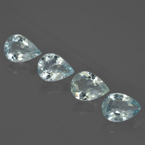 Pedras preciosas de água-marinha azul natural de 3,26 ct, formato de pêra, VVS-VS
