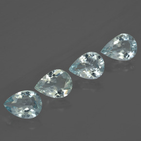 Pedras preciosas de água-marinha azul natural de 3,26 ct, formato de pêra, VVS-VS