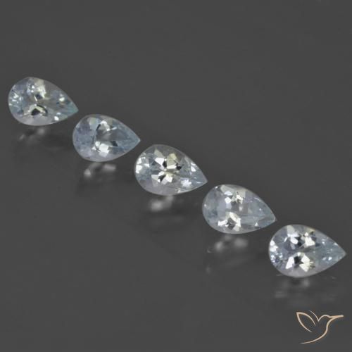 Pedras preciosas de água-marinha azul natural de 1,88 ct, formato de pêra, VVS-VS