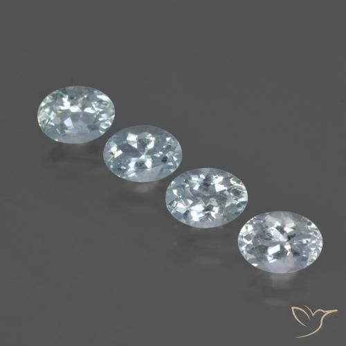 Pedras preciosas de água-marinha azul natural de 3,09 ct, corte oval, VS