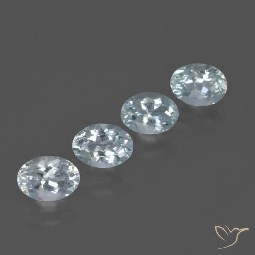 Pedras preciosas de água-marinha azul natural de 3,09 ct, corte oval, VS