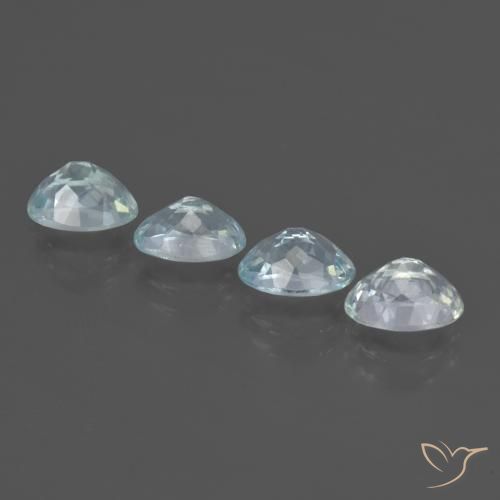 Pedras preciosas de água-marinha azul natural de 3,09 ct, corte oval, VS