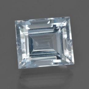 Água-marinha azul natural 9,72ct, baguete, VVS-VS