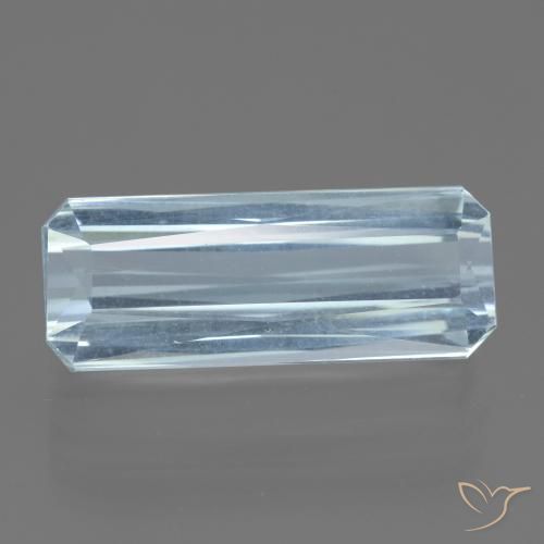Água-marinha azul de 15,37 ct, octógono de 23,7 x 9,2 mm cortado de Madagascar, Photo A