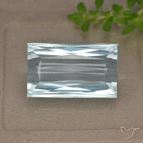 11.89ct Natural Azul claro Água-marinha, baguete, VVS, Photo A