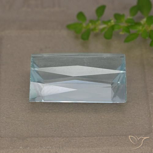 Água-marinha Azul claro Natural 11.89ct, baguete, VVS