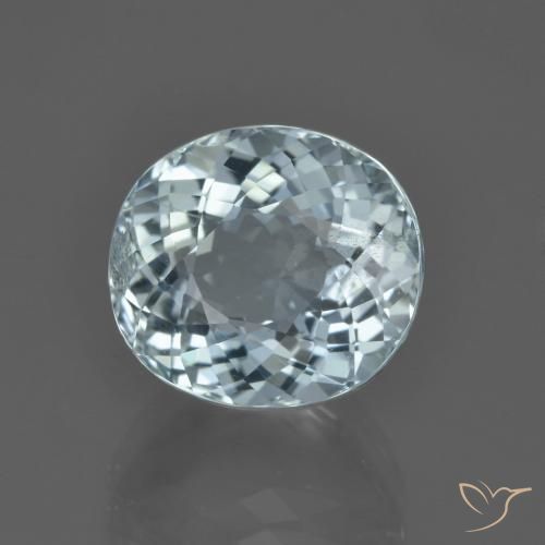 Água-marinha Azul Esverdeado Claro Natural 5.42ct, oval, VS