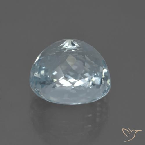 Água-marinha Azul Esverdeado Claro Natural 5.42ct, oval, VS