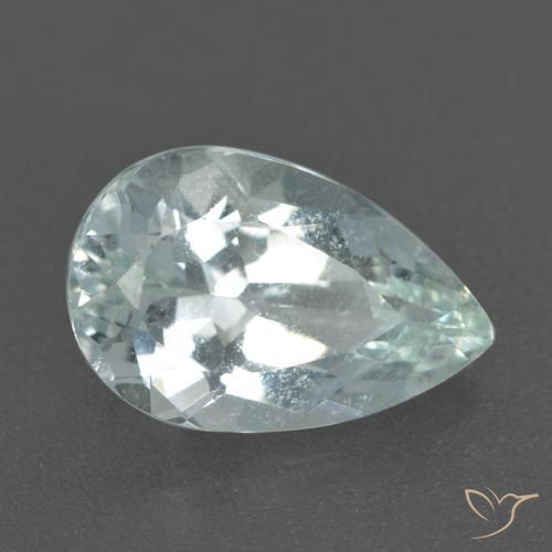 Água-marinha Azul-verde claro Natural 2.36ct, Formato de pêra, VS
