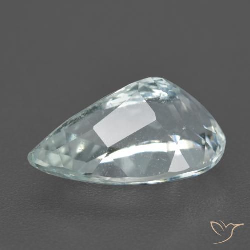 Água-marinha Azul-verde claro Natural 2.36ct, Formato de pêra, VS