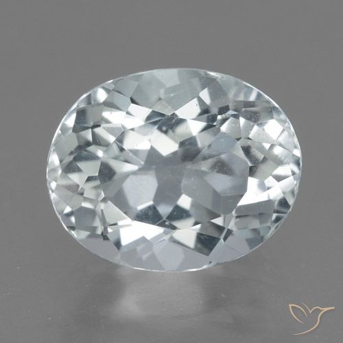 Água-marinha branco natural 2,53ct, corte oval, VVS-VS