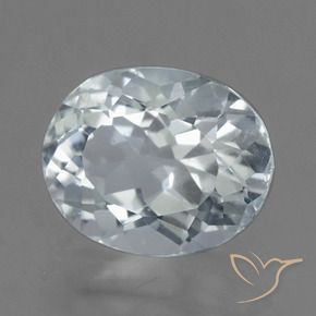 Água-marinha branco natural 2,53ct, corte oval, VVS-VS