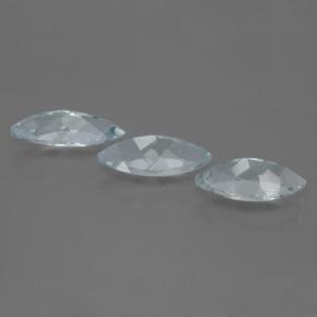 Pedras preciosas de água-marinha azul natural de 2,89 ct, marquise, VVS-VS