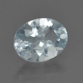 Água-marinha azul natural 0,85ct, corte oval, VS