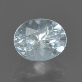 Água-marinha branco natural 0,90ct, corte oval, VS