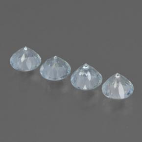 Pedras preciosas de água-marinha Azul bebê claro natural de 2.26 ct, Corte Redondo, VS