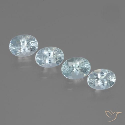 Pedras preciosas de água-marinha Azul Esverdeado Claro natural de 2.40 ct, Corte Oval, VS