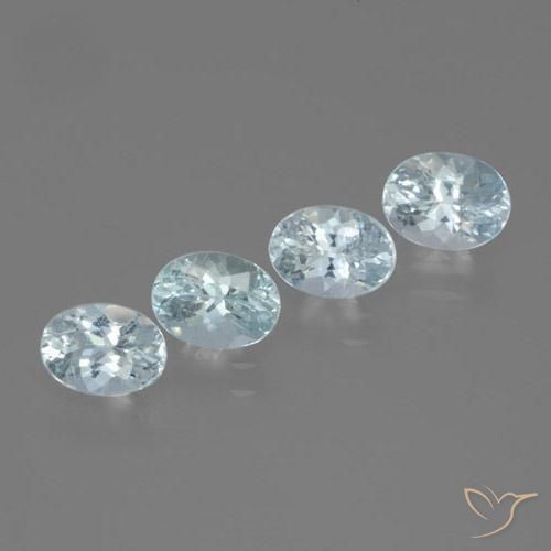 Pedras preciosas de água-marinha Azul Esverdeado Claro natural de 2.40 ct, Corte Oval, VS