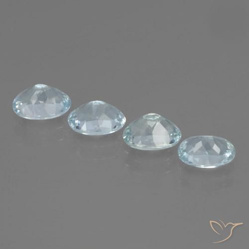 Pedras preciosas de água-marinha Azul Esverdeado Claro natural de 2.40 ct, Corte Oval, VS