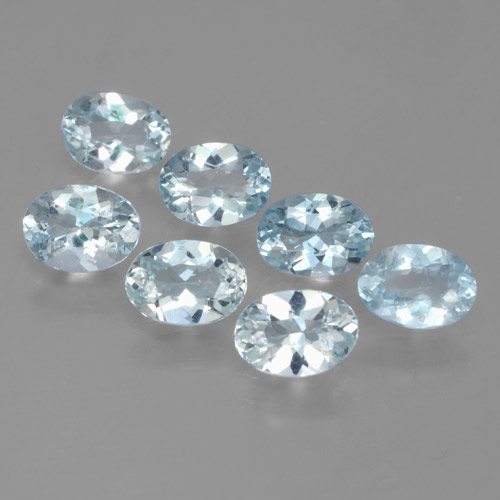 Pedras preciosas de Água-marinha Azul claro natural de 3,28 ct, Corte Oval, VS