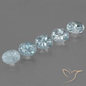 Pedras preciosas de água-marinha Azul claro natural de 3.83 ct, Corte Oval, VS