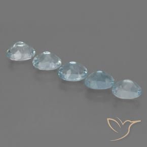 Pedras preciosas de água-marinha Azul claro natural de 3.83 ct, Corte Oval, VS