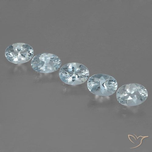Pedras preciosas de água-marinha Azul claro natural de 3.14 ct, Corte Oval, VS