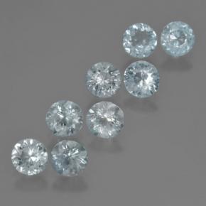 Pedras preciosas de água-marinha azul natural de 3,18 ct, corte redondo, VS