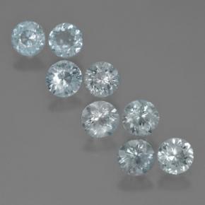 Pedras preciosas de água-marinha azul natural de 3,18 ct, corte redondo, VS