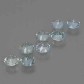 Pedras preciosas de água-marinha azul natural de 3,18 ct, corte redondo, VS