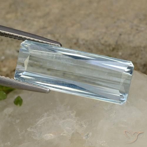 10.38ct Natural Azul claro Água-marinha, Corte Esmeralda, VVS