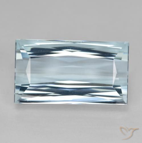 Água-marinha Azul claro Natural 10.58ct, baguete, VVS