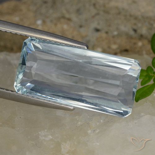 10.63ct Natural Azul claro Água-marinha, Corte Esmeralda, VVS